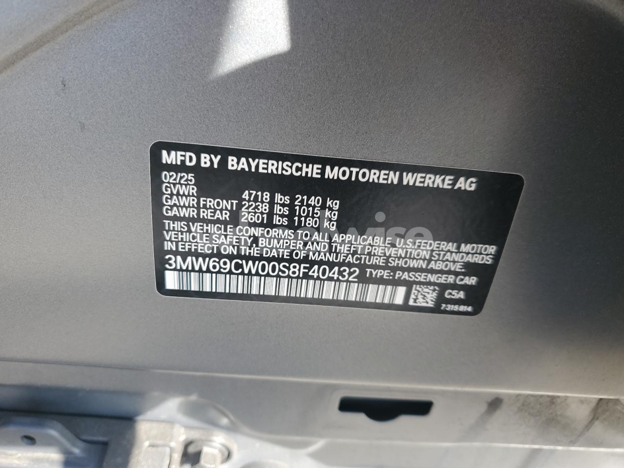 Photo 13 of 2025 BMW 330I (VIN 3MW69CW00S8F40432)