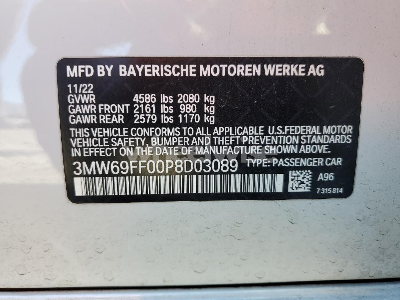 Photo 12 of 2023 BMW 330I (VIN 3MW69FF00P8D03089)