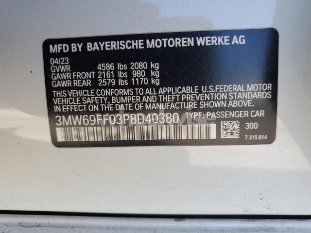 Photo 7 of 2023 BMW 330I (VIN 3MW69FF03P8D40380)