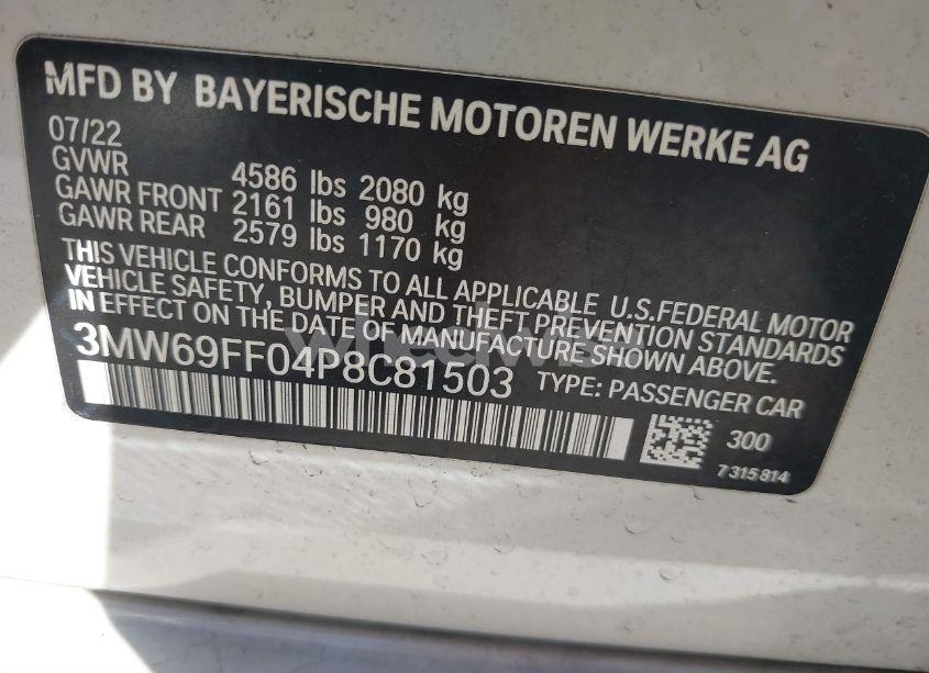 Photo 9 of 2023 Bmw 330i (VIN 3MW69FF04P8C81503)