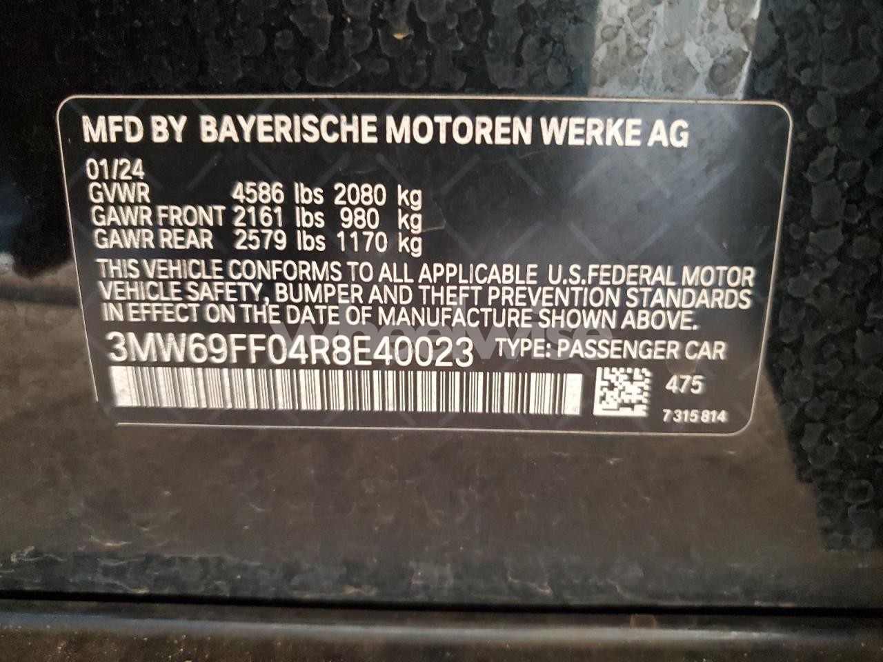 Photo 12 of 2024 BMW 330I (VIN 3MW69FF04R8E40023)