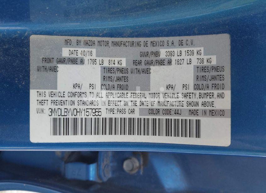 Photo 9 of 2017 Toyota Yaris IA (VIN 3MYDLBYV0HY157955)