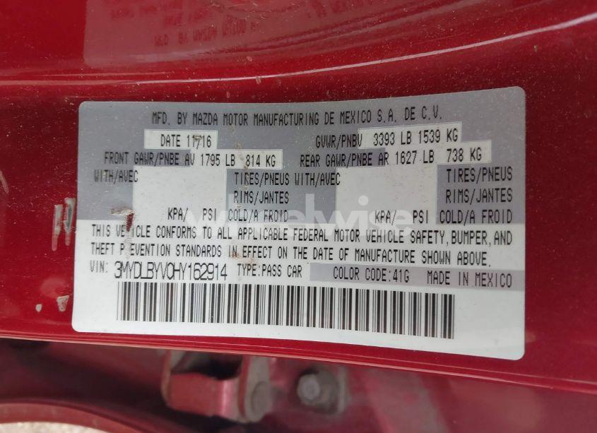 Photo 9 of 2017 Toyota Yaris IA (VIN 3MYDLBYV0HY162914)