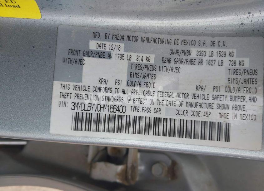 Photo 9 of 2017 Toyota Yaris IA (VIN 3MYDLBYV0HY166400)