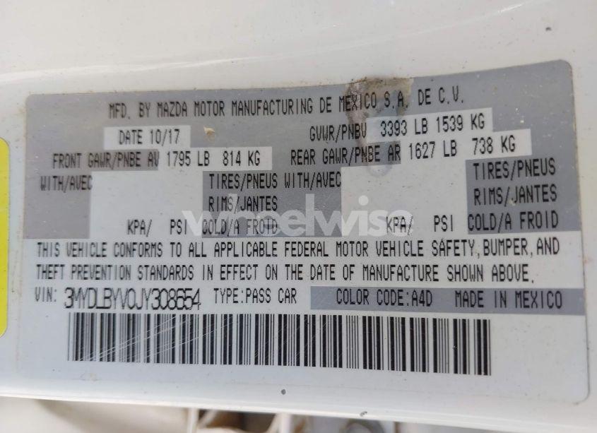 Photo 9 of 2018 Toyota Yaris IA (VIN 3MYDLBYV0JY308654)