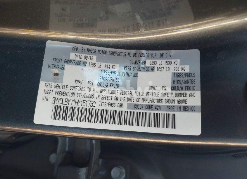 Photo 9 of 2017 Toyota Yaris IA (VIN 3MYDLBYV1HY151730)