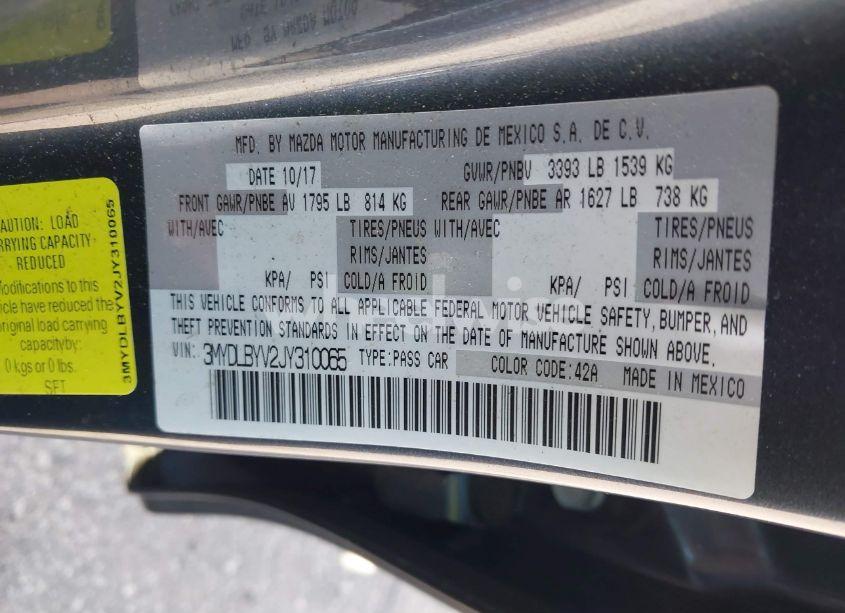 Photo 9 of 2018 Toyota Yaris IA (VIN 3MYDLBYV2JY310065)