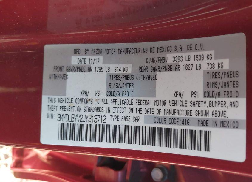 Photo 9 of 2018 Toyota Yaris IA (VIN 3MYDLBYV2JY313712)