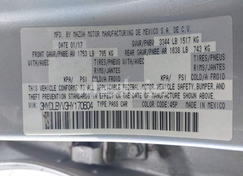 Photo 9 of 2017 Toyota Yaris IA (VIN 3MYDLBYV3HY170604)