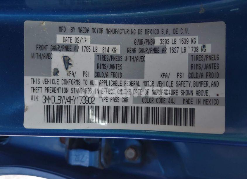 Photo 9 of 2017 Toyota Yaris IA (VIN 3MYDLBYV4HY173902)