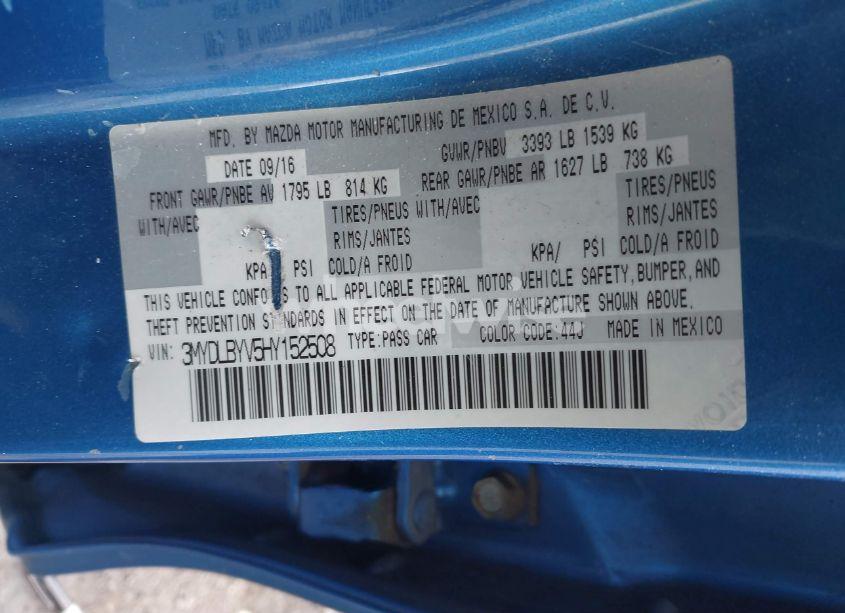 Photo 9 of 2017 Toyota Yaris IA (VIN 3MYDLBYV5HY152508)