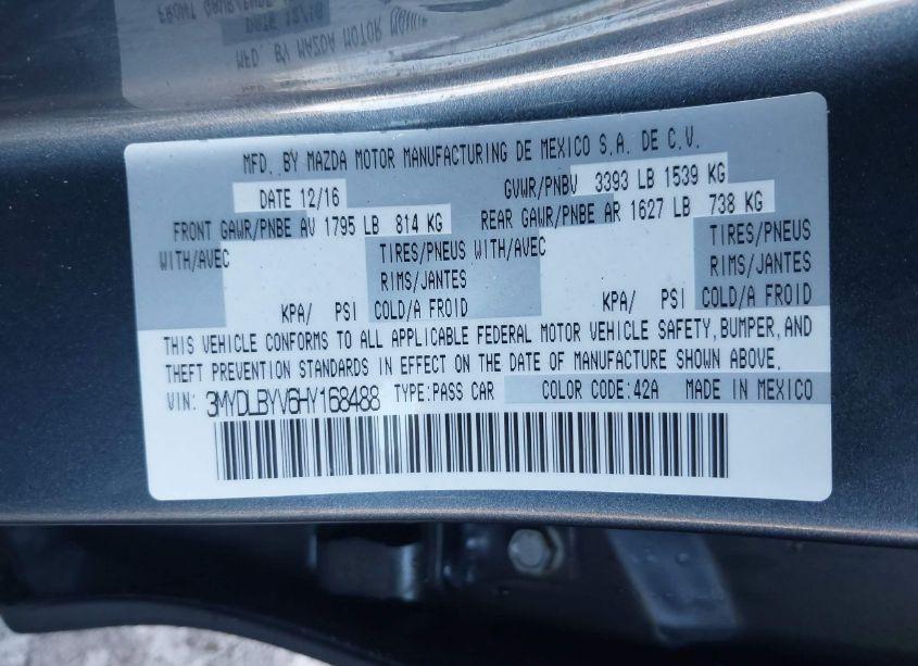 Photo 9 of 2017 Toyota Yaris IA (VIN 3MYDLBYV6HY168488)