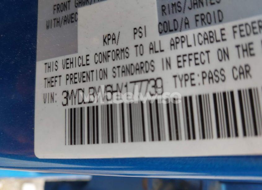 Photo 9 of 2017 Toyota Yaris IA (VIN 3MYDLBYV6HY177739)