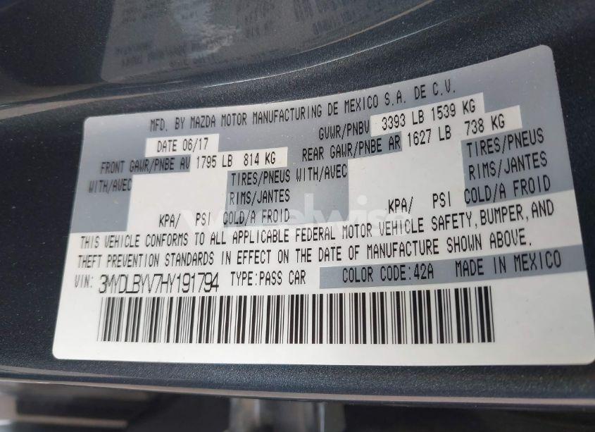 Photo 9 of 2017 Toyota Yaris IA (VIN 3MYDLBYV7HY191794)