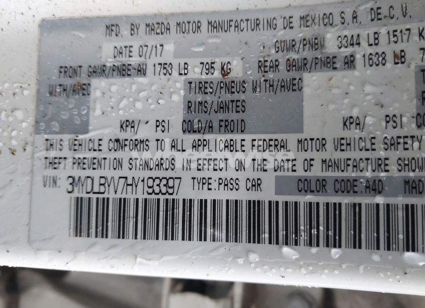 Photo 9 of 2017 Toyota Yaris IA (VIN 3MYDLBYV7HY193397)