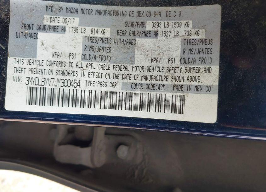 Photo 9 of 2018 Toyota Yaris IA (VIN 3MYDLBYV7JY300454)