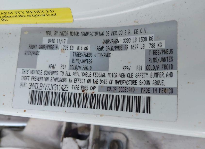 Photo 9 of 2018 Toyota Yaris IA (VIN 3MYDLBYV7JY311423)