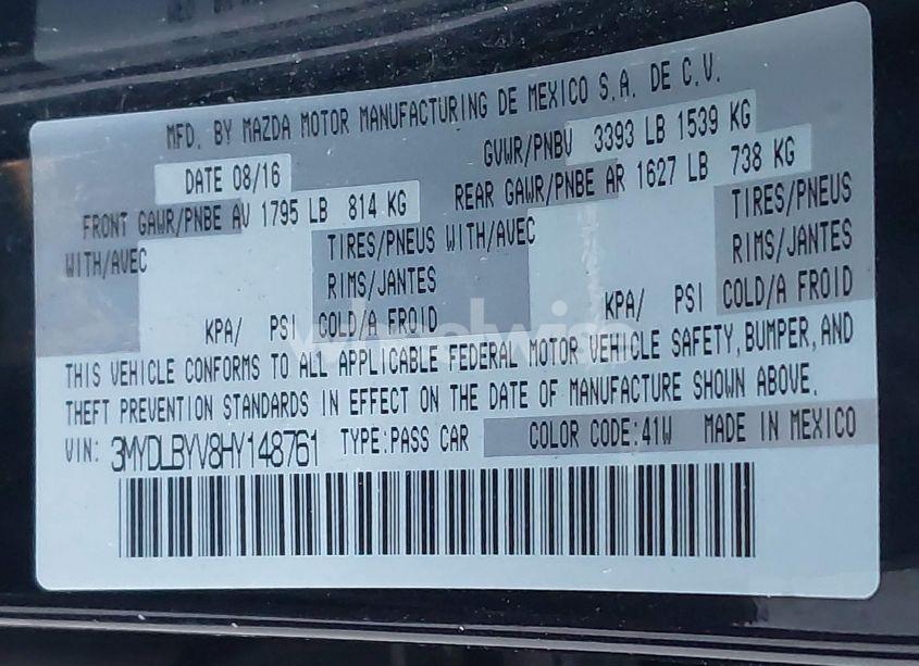 Photo 9 of 2017 Toyota Yaris IA (VIN 3MYDLBYV8HY148761)