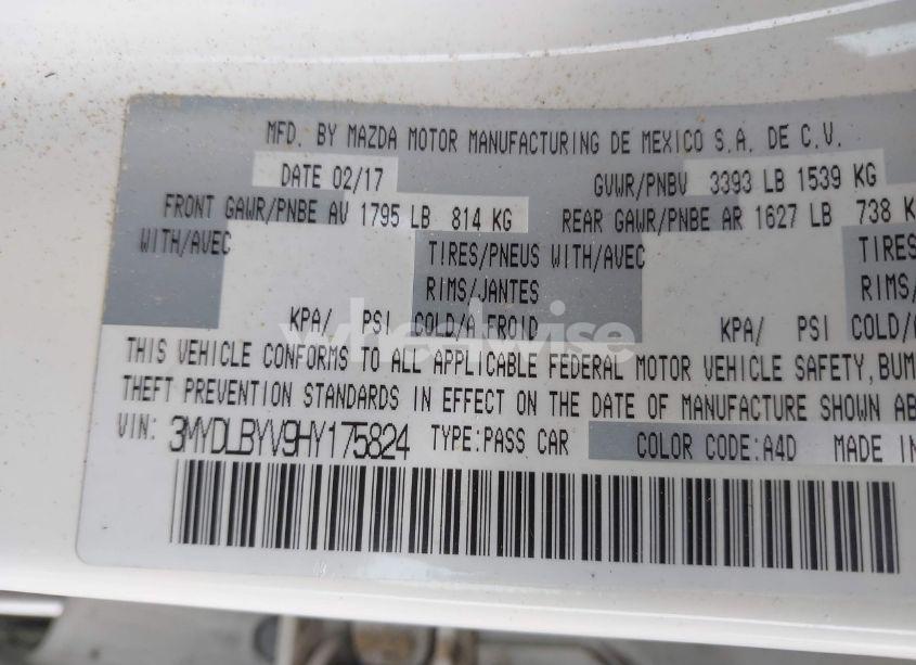 Photo 9 of 2017 Toyota Yaris IA (VIN 3MYDLBYV9HY175824)