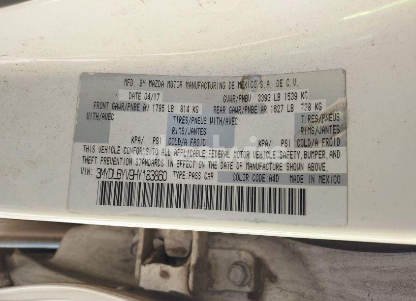 Photo 9 of 2017 Toyota Yaris IA (VIN 3MYDLBYV9HY183860)