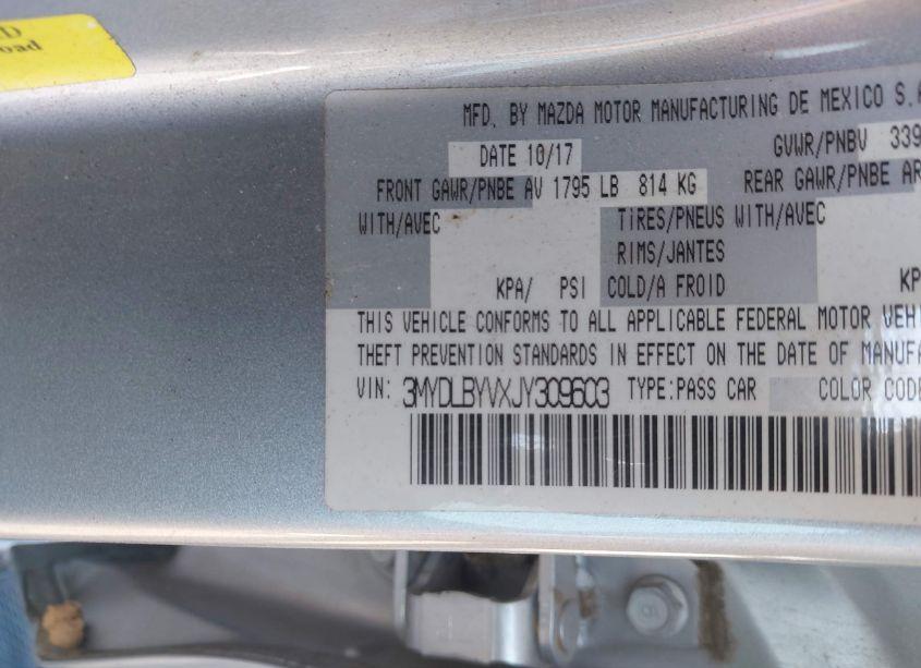 Photo 9 of 2018 Toyota Yaris IA (VIN 3MYDLBYVXJY309603)