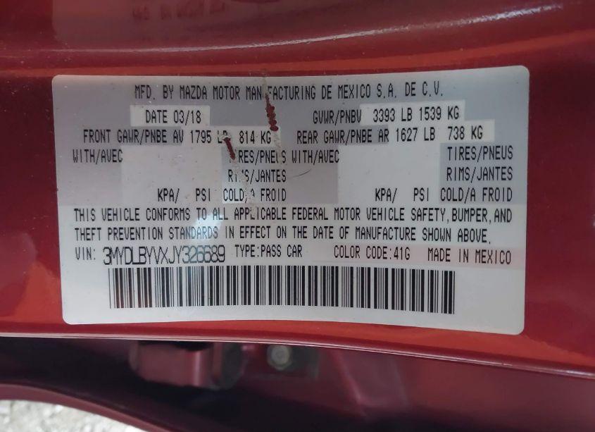 Photo 9 of 2018 Toyota Yaris IA (VIN 3MYDLBYVXJY326689)