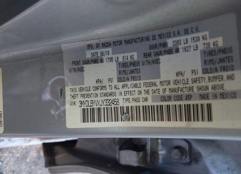 Photo 9 of 2018 Toyota Yaris IA (VIN 3MYDLBYVXJY332458)