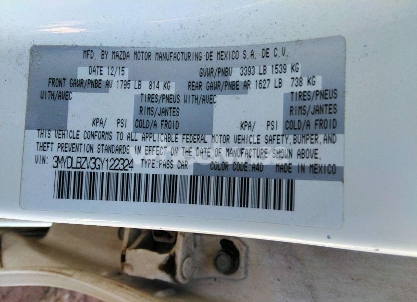 Photo 9 of 2016 Scion Ia N/A (VIN 3MYDLBZV3GY122324)