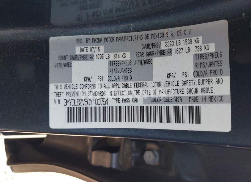 Photo 9 of 2016 Scion Ia N/A (VIN 3MYDLBZV6GY100754)