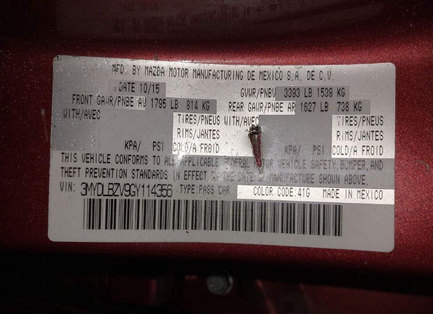 Photo 9 of 2016 Scion Ia (VIN 3MYDLBZV9GY114356)