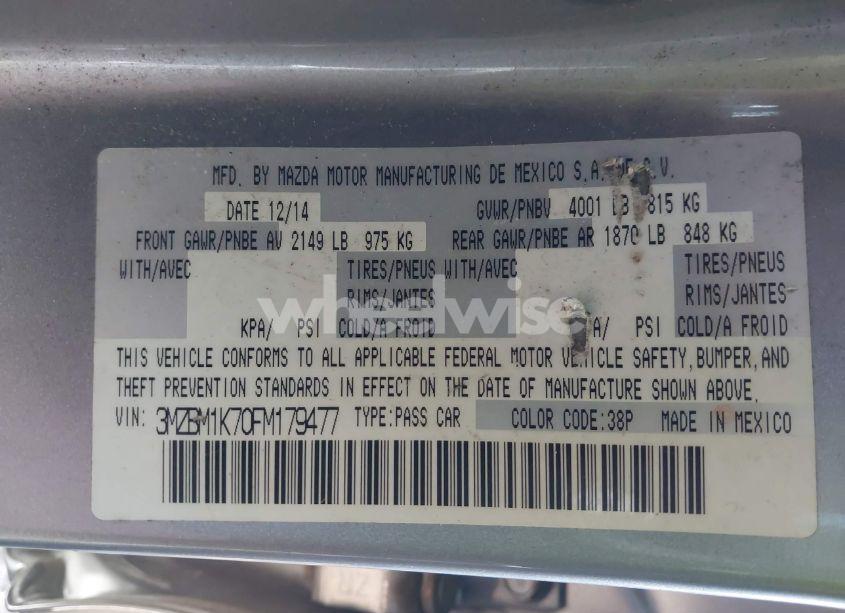 Photo 9 of 2015 Mazda Mazda3 I SPORT (VIN 3MZBM1K70FM179477)