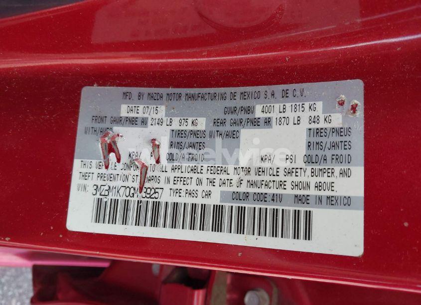 Photo 9 of 2016 Mazda Mazda3 I SPORT (VIN 3MZBM1K70GM239257)