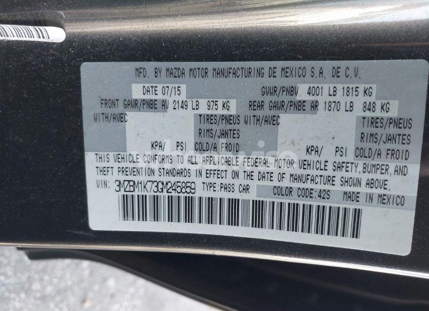 Photo 9 of 2016 Mazda Mazda3 I SPORT (VIN 3MZBM1K73GM245859)