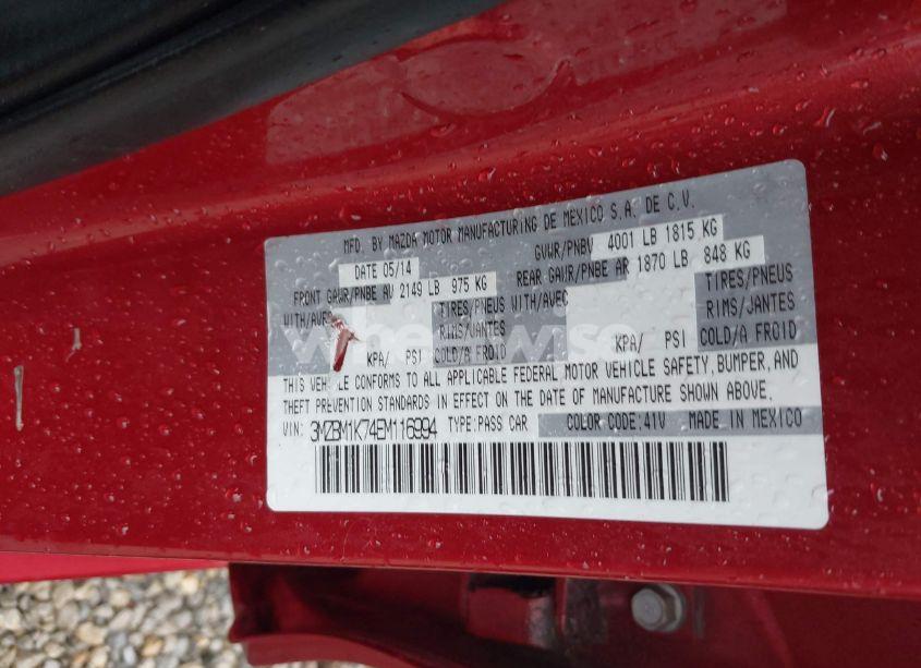 Photo 9 of 2014 Mazda Mazda3 I SPORT (VIN 3MZBM1K74EM116994)