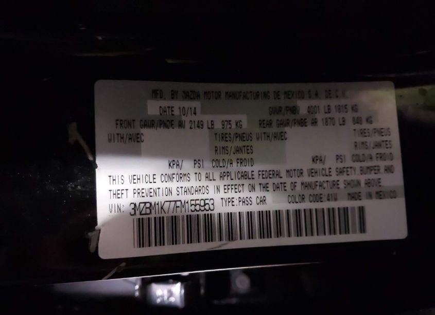 Photo 9 of 2015 Mazda Mazda3 I SPORT (VIN 3MZBM1K77FM155953)