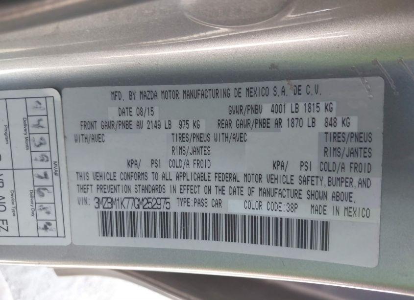 Photo 9 of 2016 Mazda Mazda3 I SPORT (VIN 3MZBM1K77GM252975)