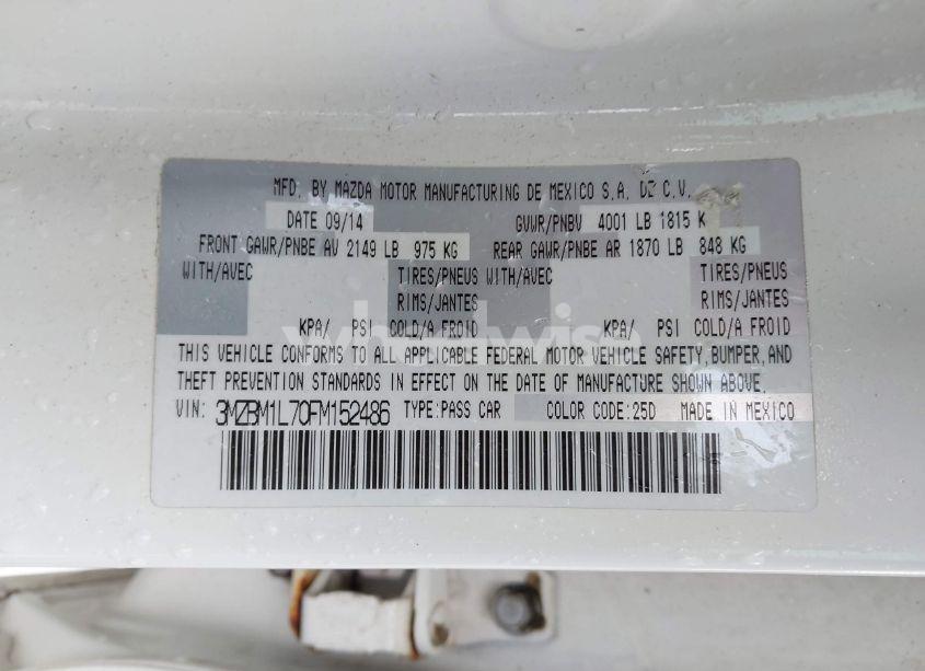 Photo 9 of 2015 Mazda Mazda3 I TOURING (VIN 3MZBM1L70FM152486)