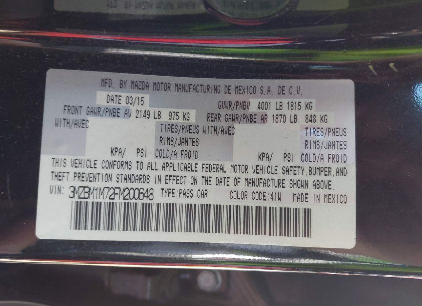 Photo 9 of 2015 Mazda Mazda3 I GRAND TOURING (VIN 3MZBM1M72FM200648)