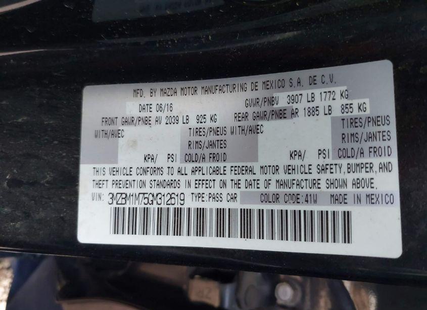 Photo 9 of 2016 Mazda Mazda3 I TOURING (VIN 3MZBM1M75GM312619)