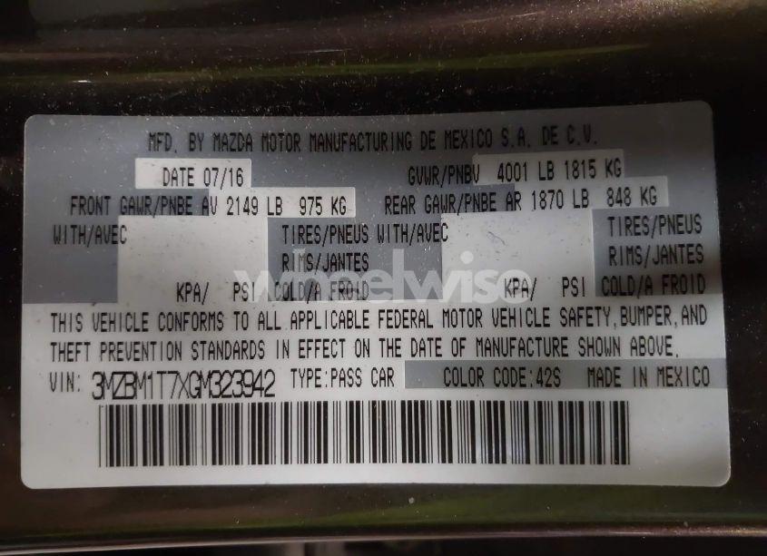 Photo 9 of 2016 Mazda Mazda3 I SPORT (VIN 3MZBM1T7XGM323942)