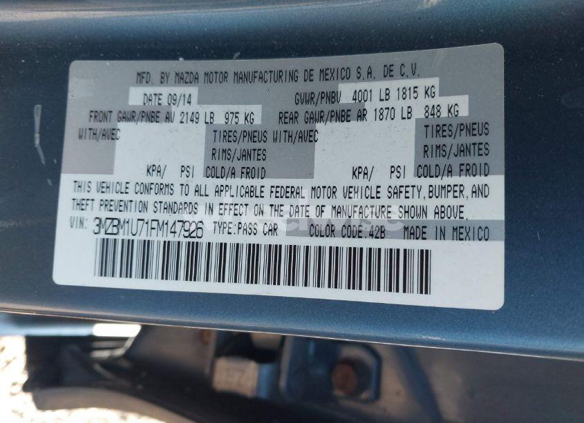 Photo 9 of 2015 Mazda Mazda3 I SPORT (VIN 3MZBM1U71FM147926)