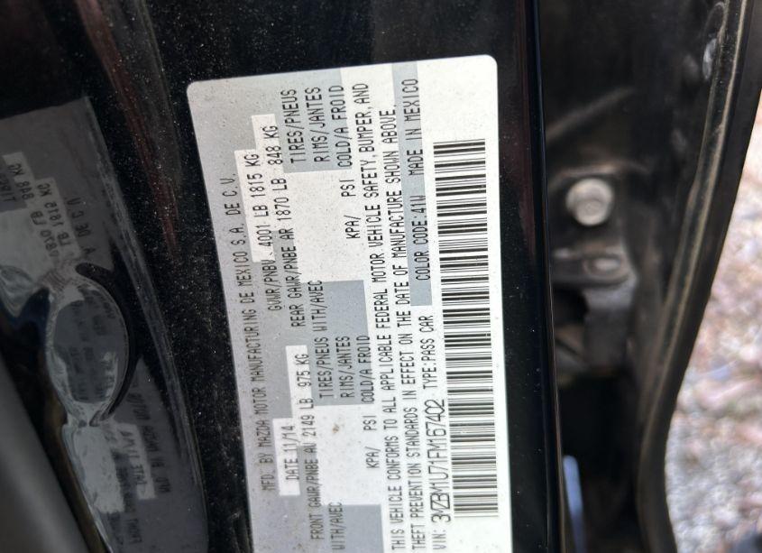 Photo 9 of 2015 Mazda Mazda3 I SPORT (VIN 3MZBM1U71FM167402)