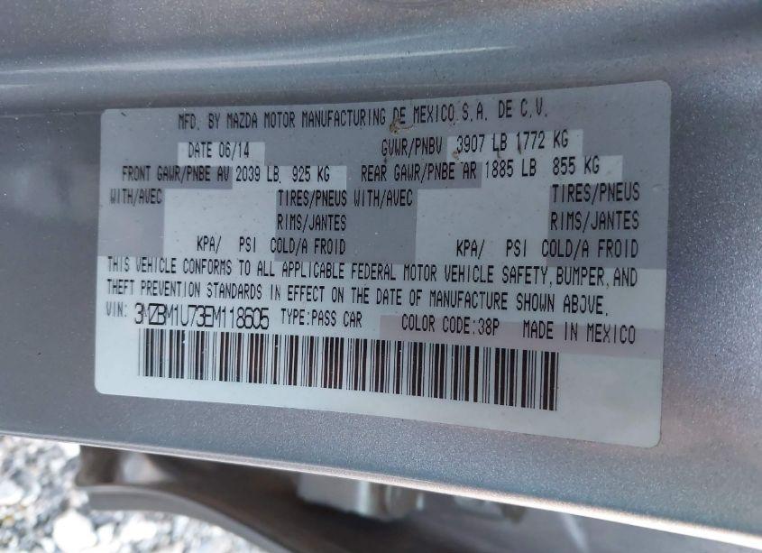 Photo 9 of 2014 Mazda Mazda3 I SPORT (VIN 3MZBM1U73EM118605)