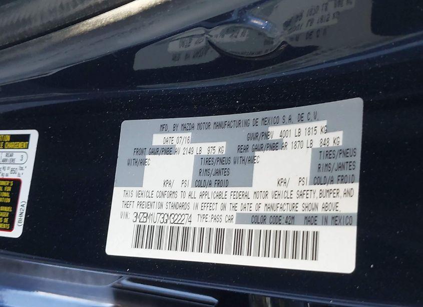 Photo 9 of 2016 Mazda Mazda3 I SPORT (VIN 3MZBM1U73GM322274)