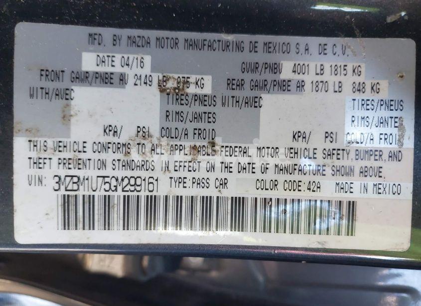 Photo 9 of 2016 Mazda Mazda3 I SPORT (VIN 3MZBM1U75GM299161)