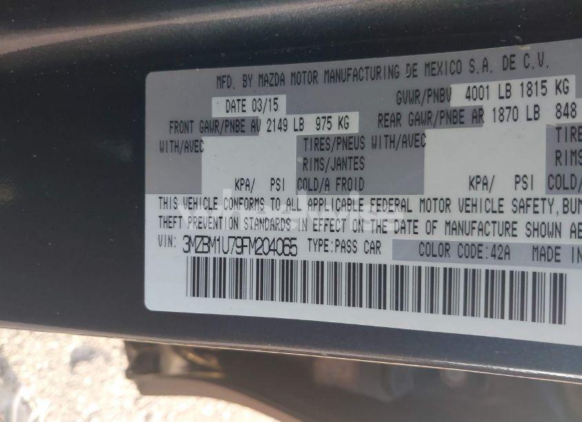 Photo 9 of 2015 Mazda Mazda3 I SPORT (VIN 3MZBM1U79FM204065)