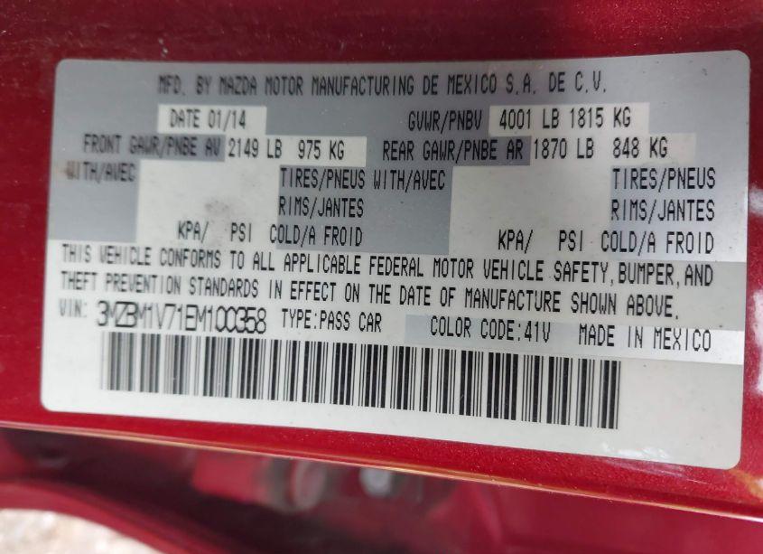 Photo 9 of 2014 Mazda Mazda3 I TOURING (VIN 3MZBM1V71EM100358)