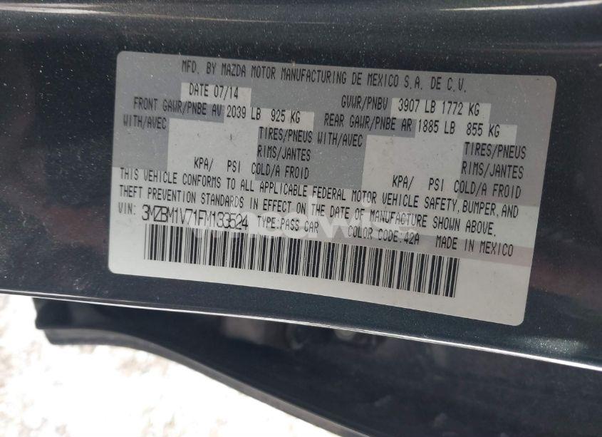 Photo 9 of 2015 Mazda Mazda3 I TOURING (VIN 3MZBM1V71FM133524)