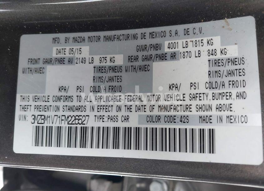 Photo 9 of 2015 Mazda Mazda3 I TOURING (VIN 3MZBM1V71FM226527)