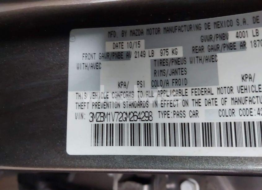 Photo 9 of 2016 Mazda Mazda3 I TOURING (VIN 3MZBM1V72GM264298)